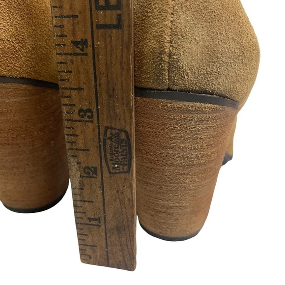 BCBG Generation Pl-Paxton Style Whiskey Color Suede Lace Bootie 3.5” Heel Bootie - Picture 7 of 8